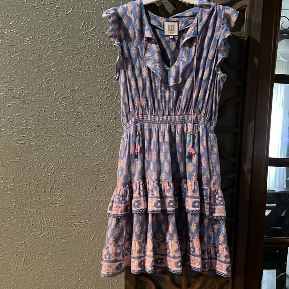 Bell by Alicia Bell Rebecca floral Blue print ruffled dress - Picture 2 of 6